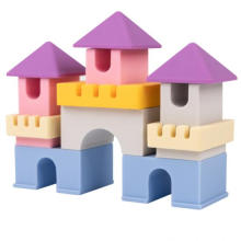 Silicone empilhando brinquedos montessori blocos de construção suaves